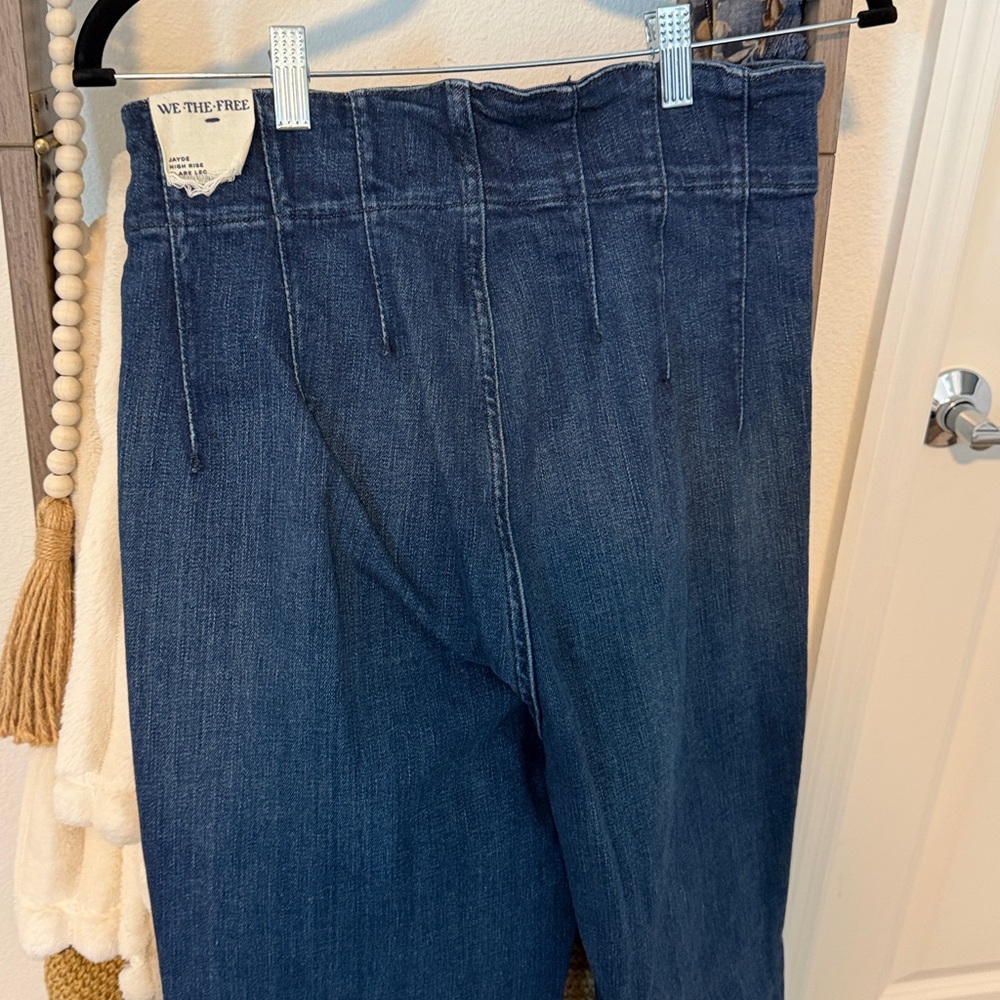 We The Free Dark Blue High-Rise Flare Jeans - Picture 7 of 9